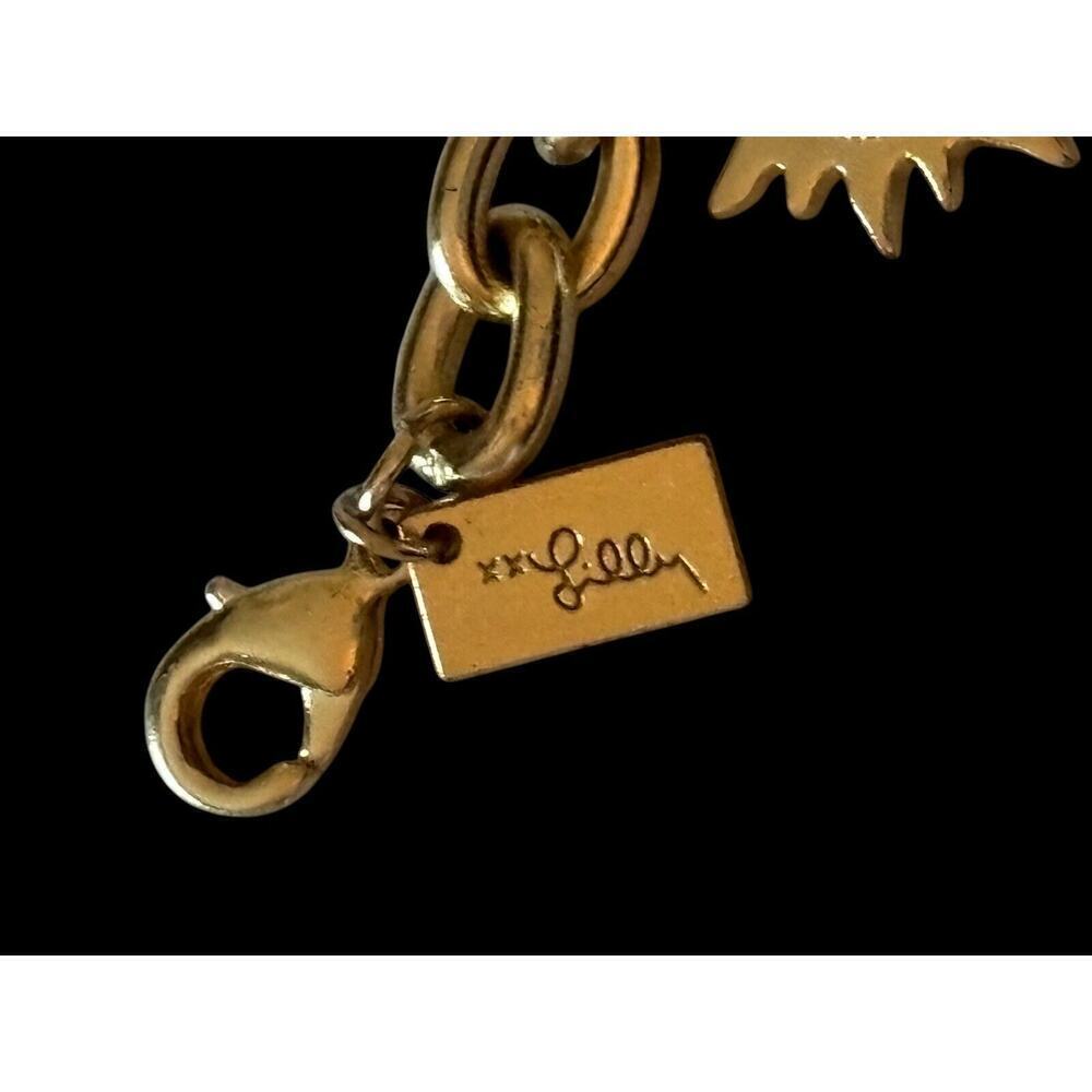 Lilly Pulitzer Charm Bracelet Gold Sunshine Sunflowers Logo NWOT - Picture 4 of 8